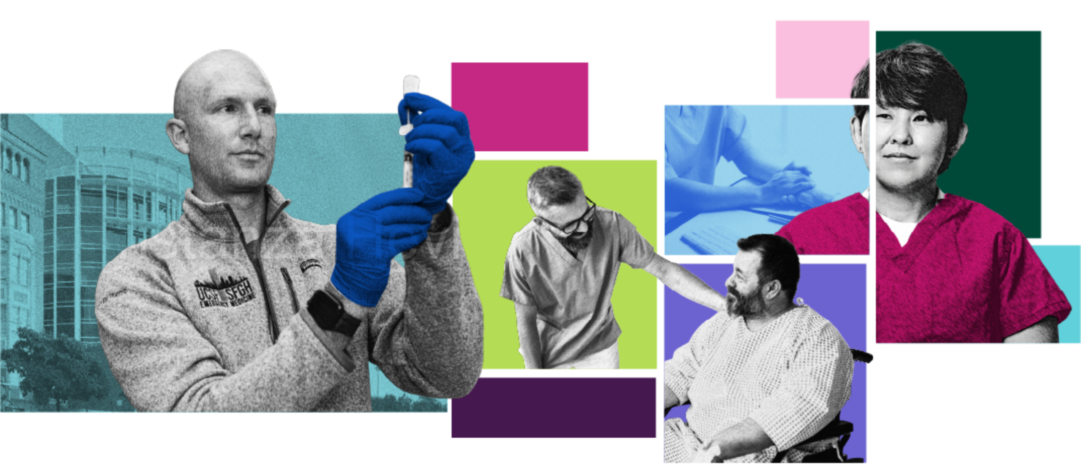 Healthcare professionals caring for patients