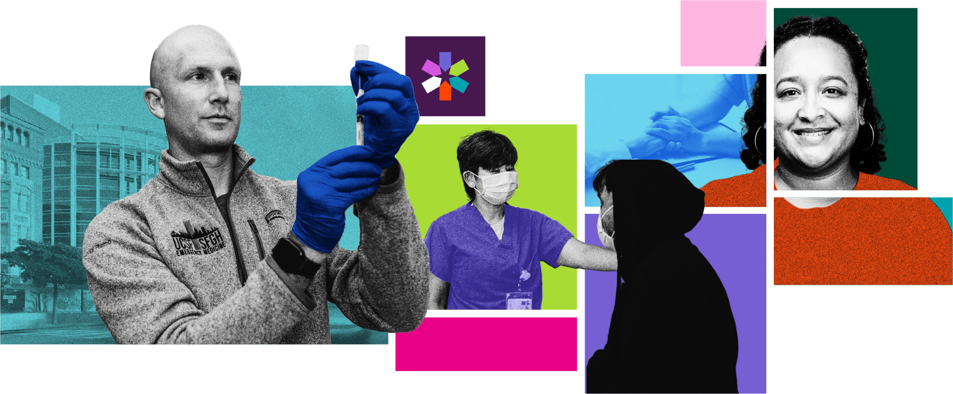 Healthcare professionals caring for patients